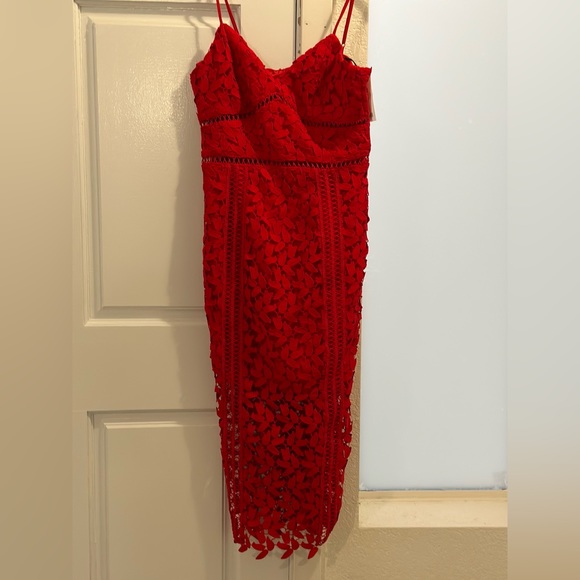 PRICE DROP SUPER SEXY $55 NWT S6 BARDOT LACE DRESS IN RED - Picture 11 of 16